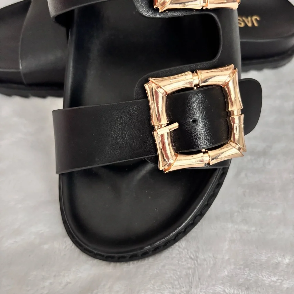 JASON WU Marzan Black Vegan Leather Luxe Slide-On Sandal--NEW--8.5 - Picture 7 of 15